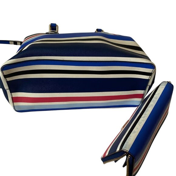 Kate Spade New York Evangelie Laurel Way Striped Satchel Crossbody w wallet - Picture 4 of 8